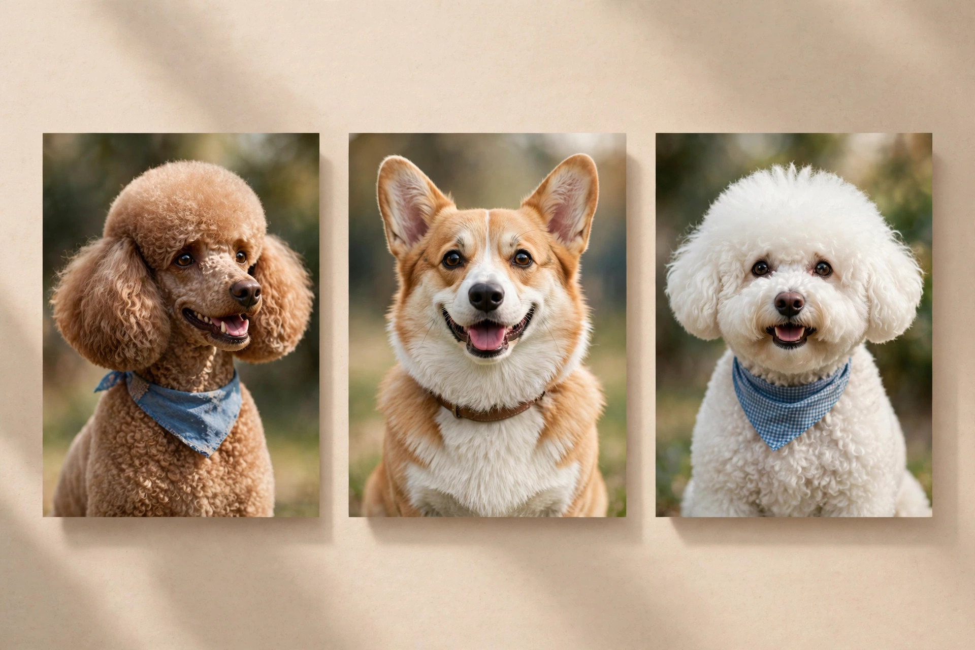 How Much Does a Pet Grooming Website Cost? Collage of freshly groomed dogs styled as a website photo gallery