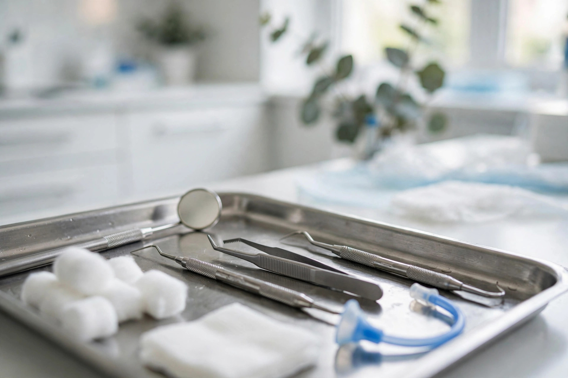 Dental Facebook Ads Cost: What Dentists Actually Pay Dental instruments on a tray in a bright modern clinic