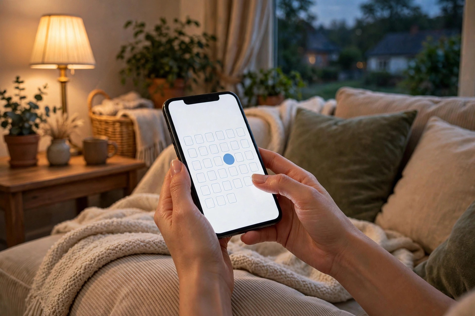 Online Booking System for Dental Offices: Costs, Features, and Setup Woman booking a dental appointment on her smartphone from her living room couch in the evening