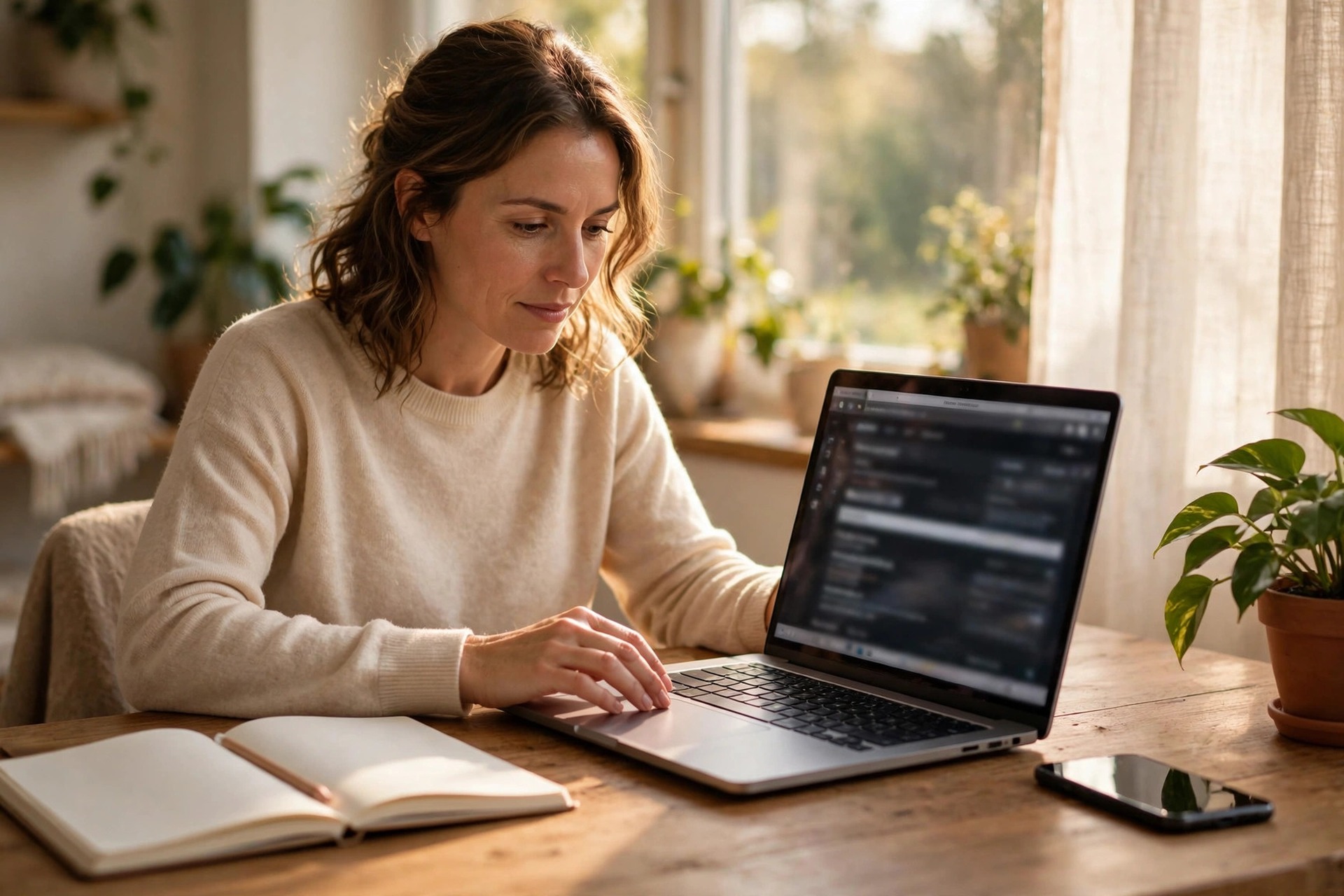Homeowner booking a pest control service on a laptop at a home desk