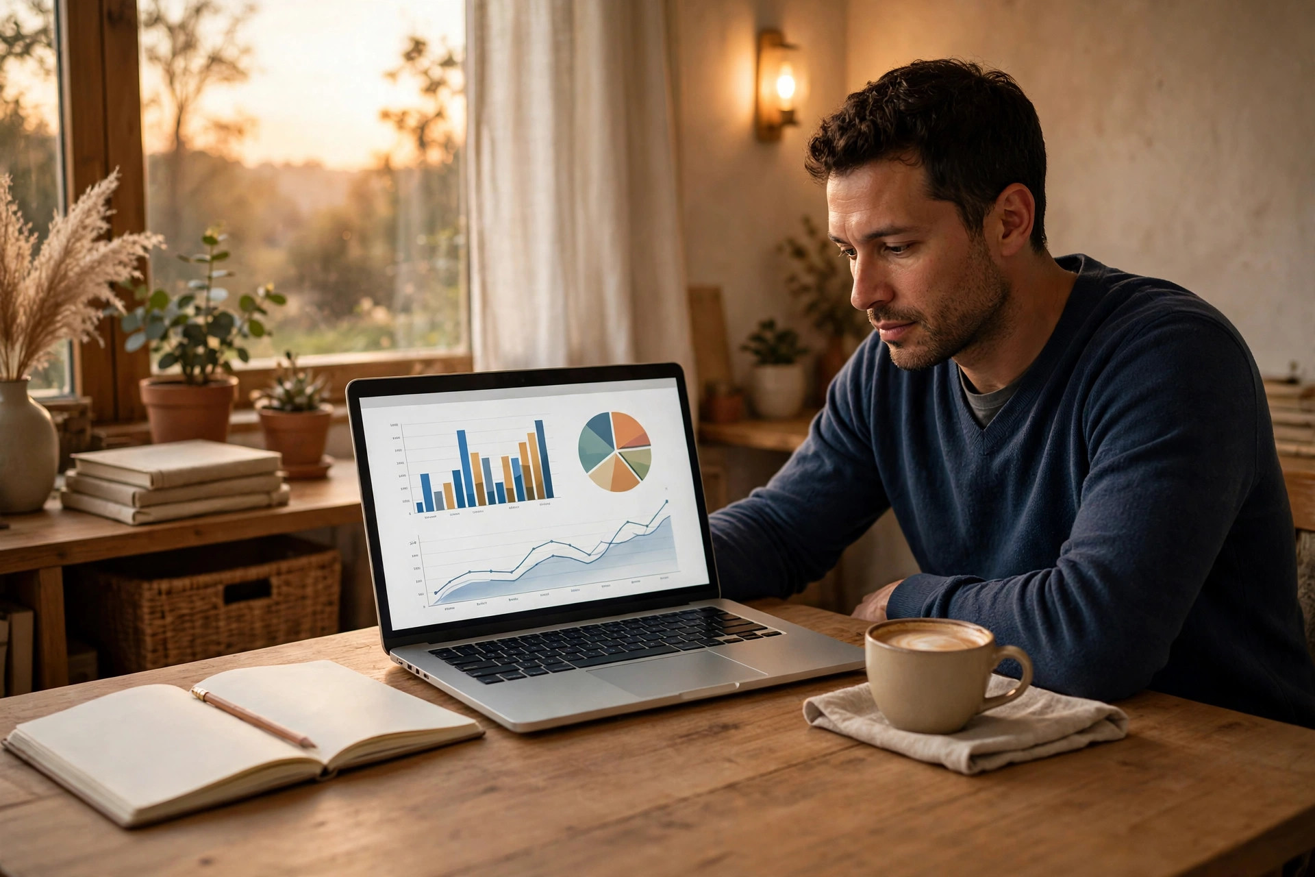 Google Ads Cost for Junk Removal Companies Business owner reviewing advertising cost reports on a laptop at a desk