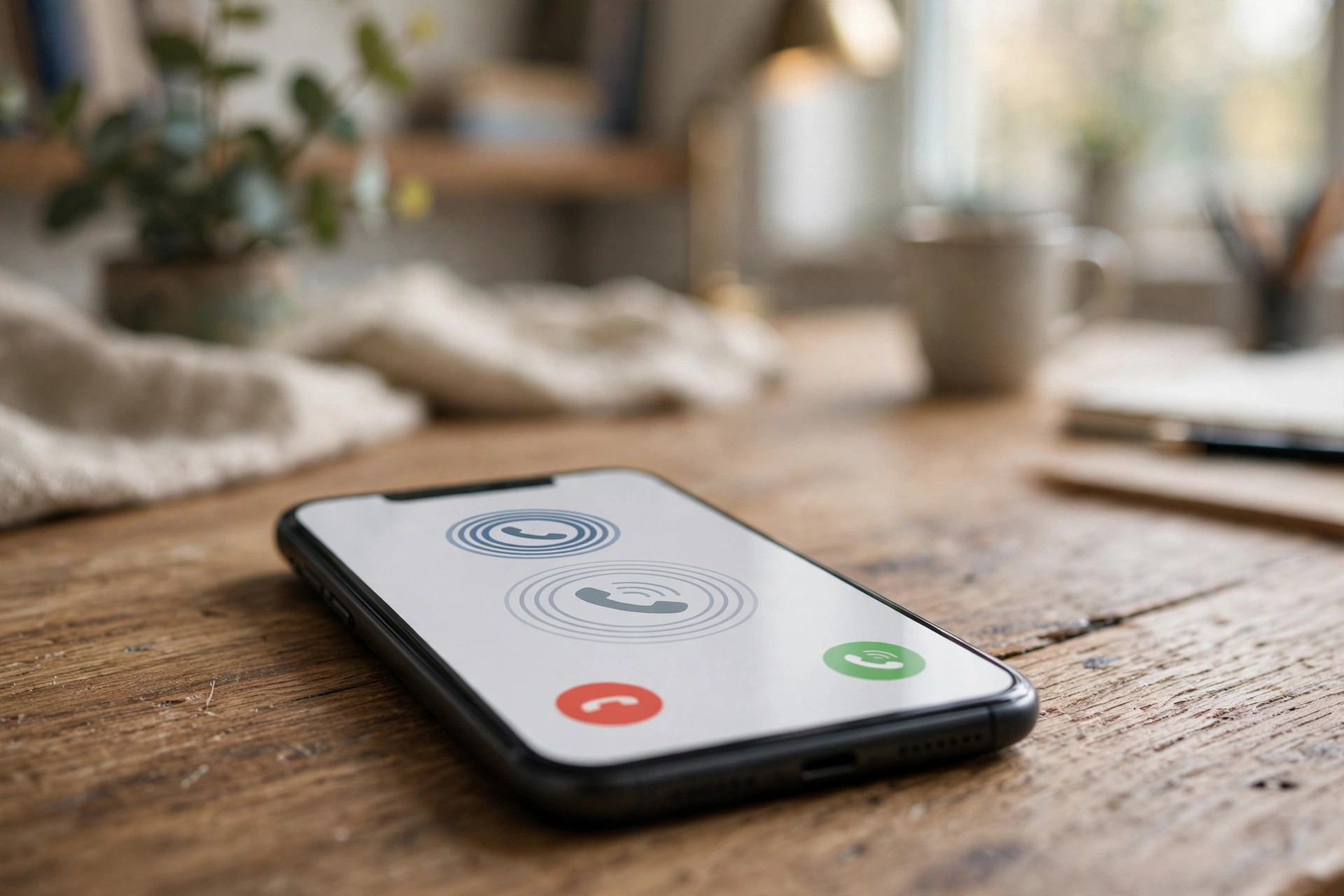 AI Receptionist for Carpet Cleaning Companies Close-up of a smartphone showing an incoming booking call for a carpet cleaning job