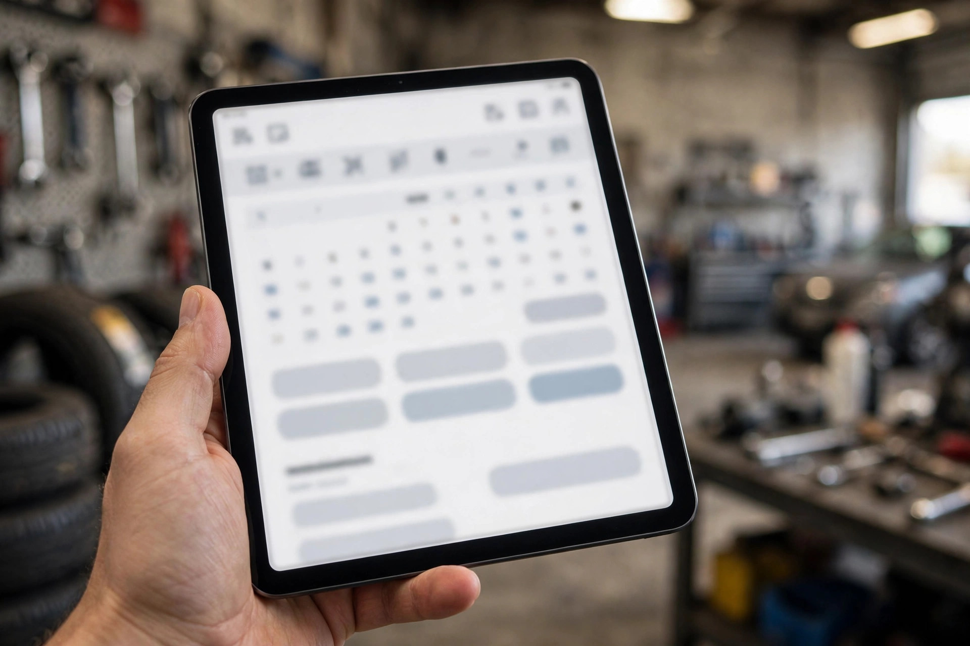 How Much Does an Auto Repair Shop Website Cost? Online appointment scheduling page for an auto repair shop website on a tablet